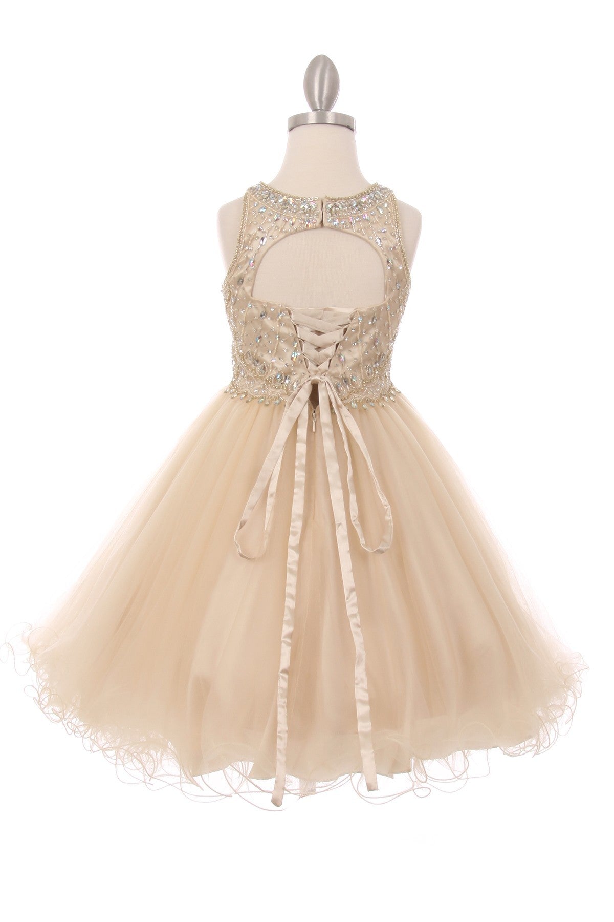 Halter Rhinestone Tulle Party Dress by Cinderella Couture USA AS5022