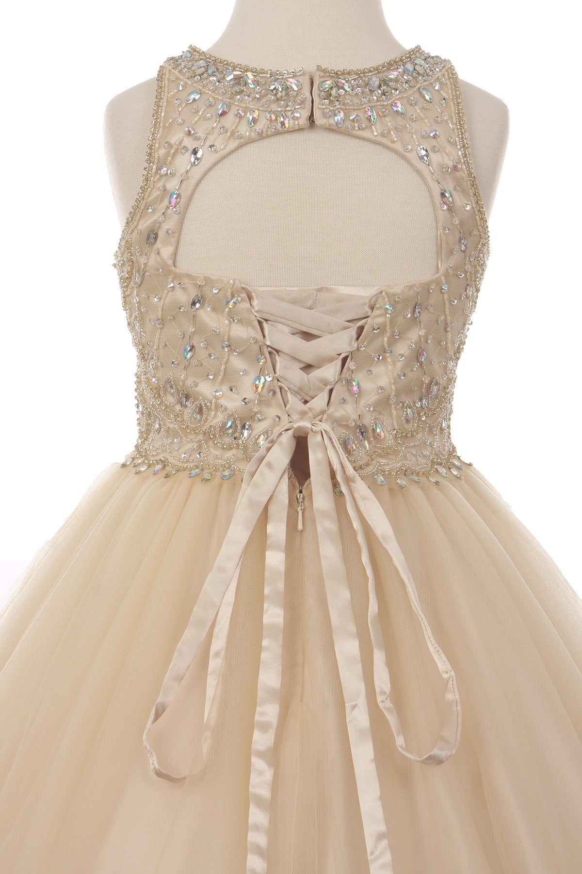 Halter Rhinestone Tulle Party Dress by Cinderella Couture USA AS5022
