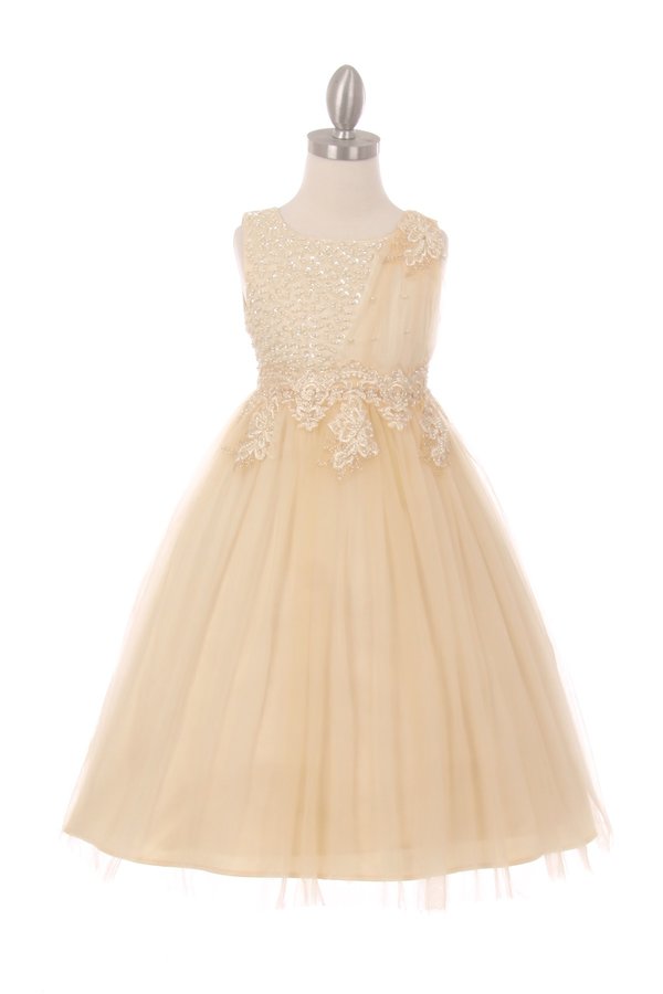 Pearl Sequin Tulle Party Dress by Cinderella Couture USA AS5009