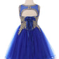 Gold Lace Rhinestone Tulle Girl Party Dress by Cinderella Couture USA AS5017