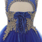 Gold Lace Rhinestone Tulle Girl Party Dress by Cinderella Couture USA AS5017