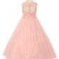 Floral Bodice Lace Tulle Flower Girl Dress by Cinderella Couture USA AS5035