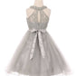 Halter Beaded Rhinestone Tulle Dress by Cinderella Couture USA 5040