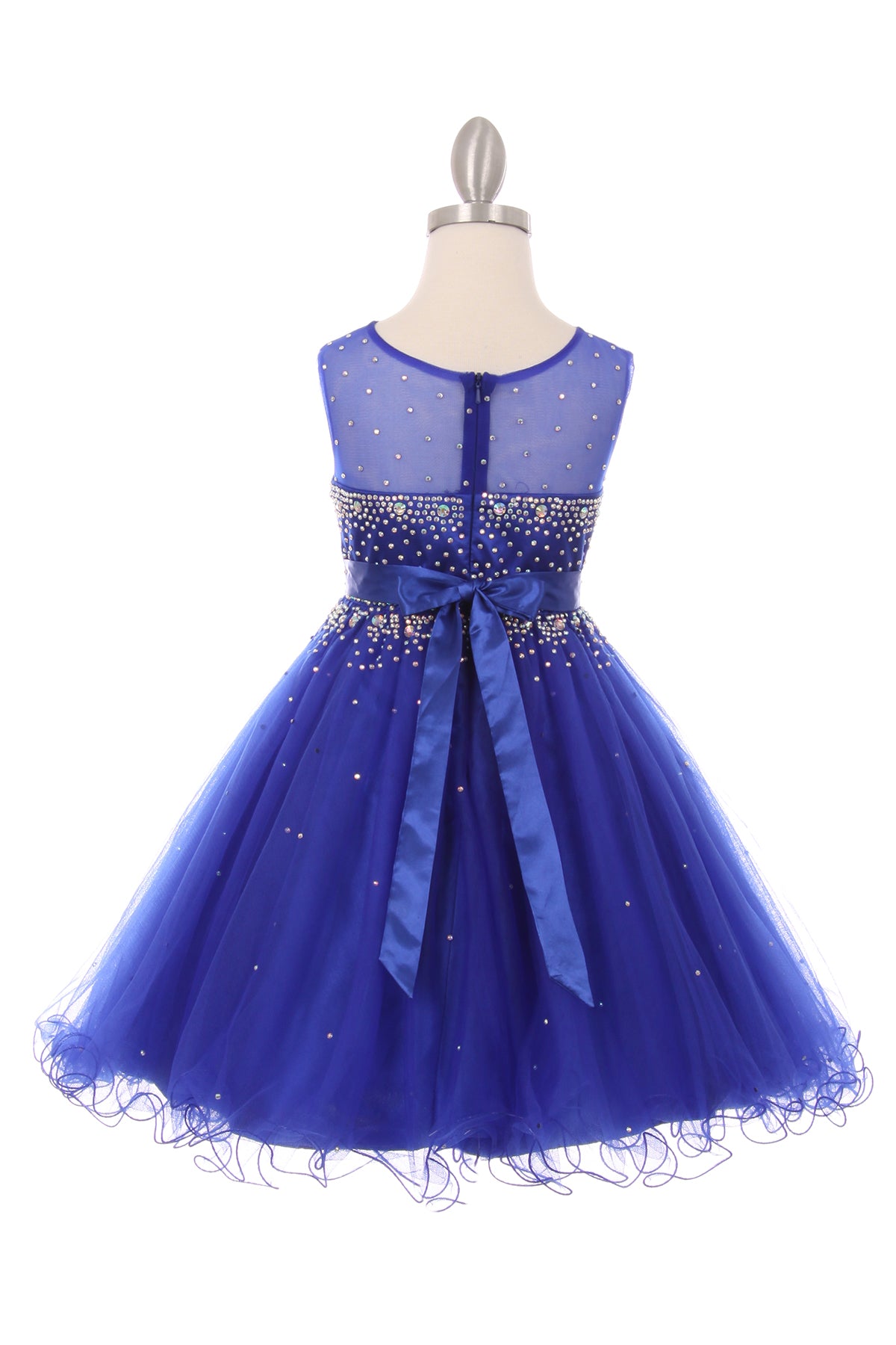 Beaded Rhinestones Tulle Girl Party Dress by Cinderella Couture USA AS5029