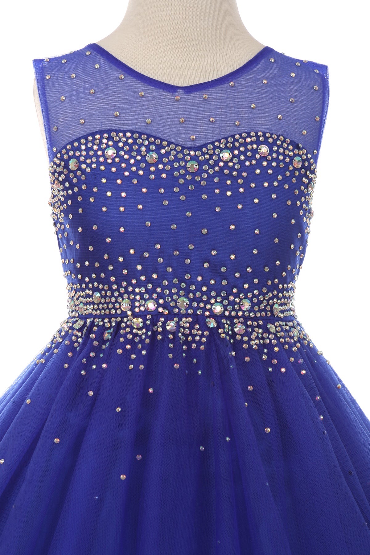 Beaded Rhinestones Tulle Girl Party Dress by Cinderella Couture USA AS5029