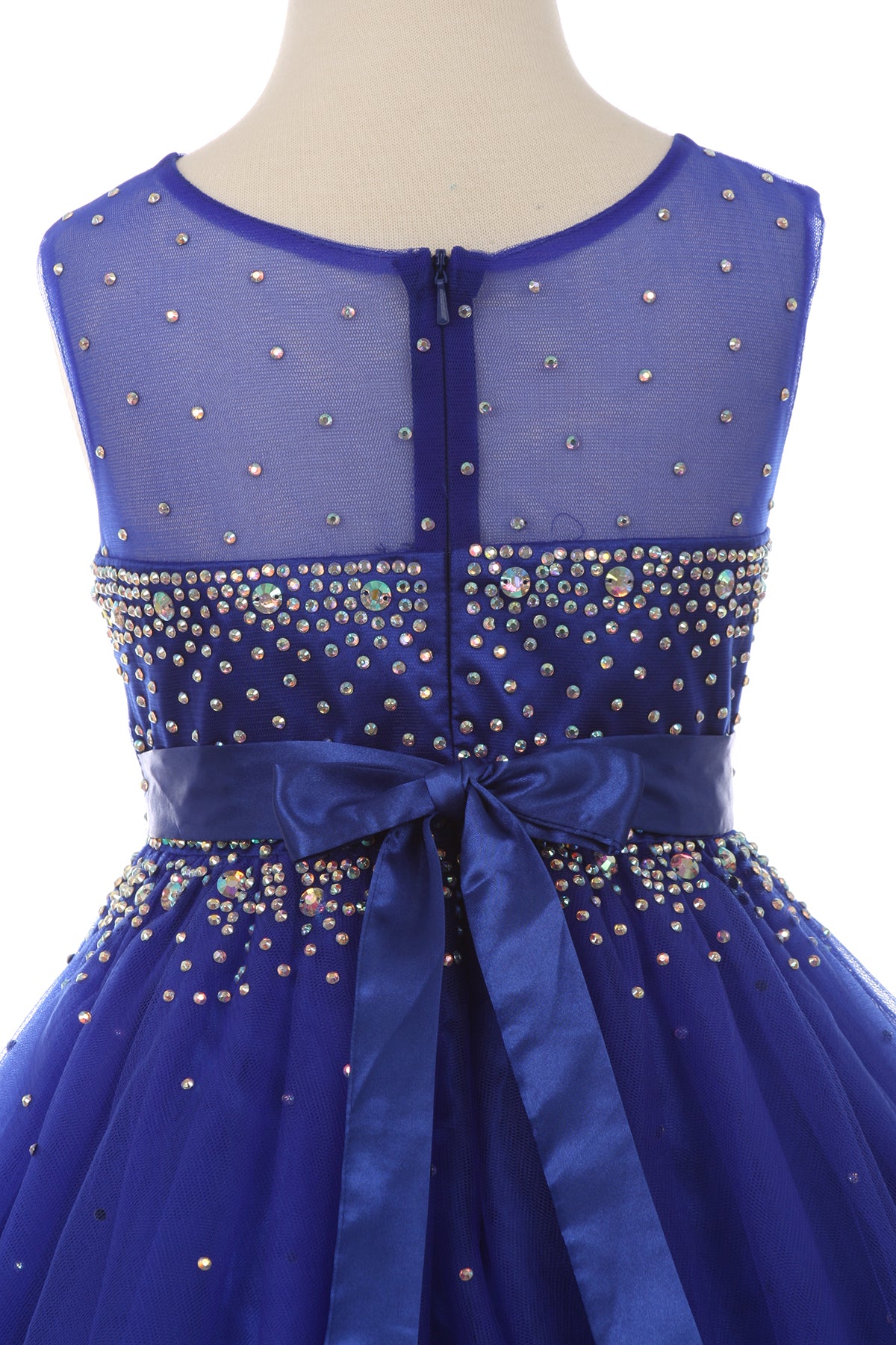 Beaded Rhinestones Tulle Girl Party Dress by Cinderella Couture USA AS5029