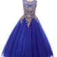 Floral Lace Rhinestone Tulle Girl Mini Quince by Cinderella Couture USA AS5041