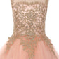 Floral Lace Rhinestone Tulle Girl Mini Quince by Cinderella Couture USA AS5041