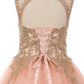 Floral Lace Rhinestone Tulle Girl Mini Quince by Cinderella Couture USA AS5041