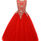 Floral Lace Rhinestone Tulle Girl Mini Quince by Cinderella Couture USA AS5041