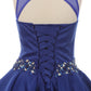 Beaded Bodice and Waist & Pleated Skirt Satin Girl Mini Quince by Cinderella Couture USA AS5047