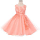 Pearl Beaded Floral Glitter Tulle Party Dress by Cinderella Couture USA AS9022