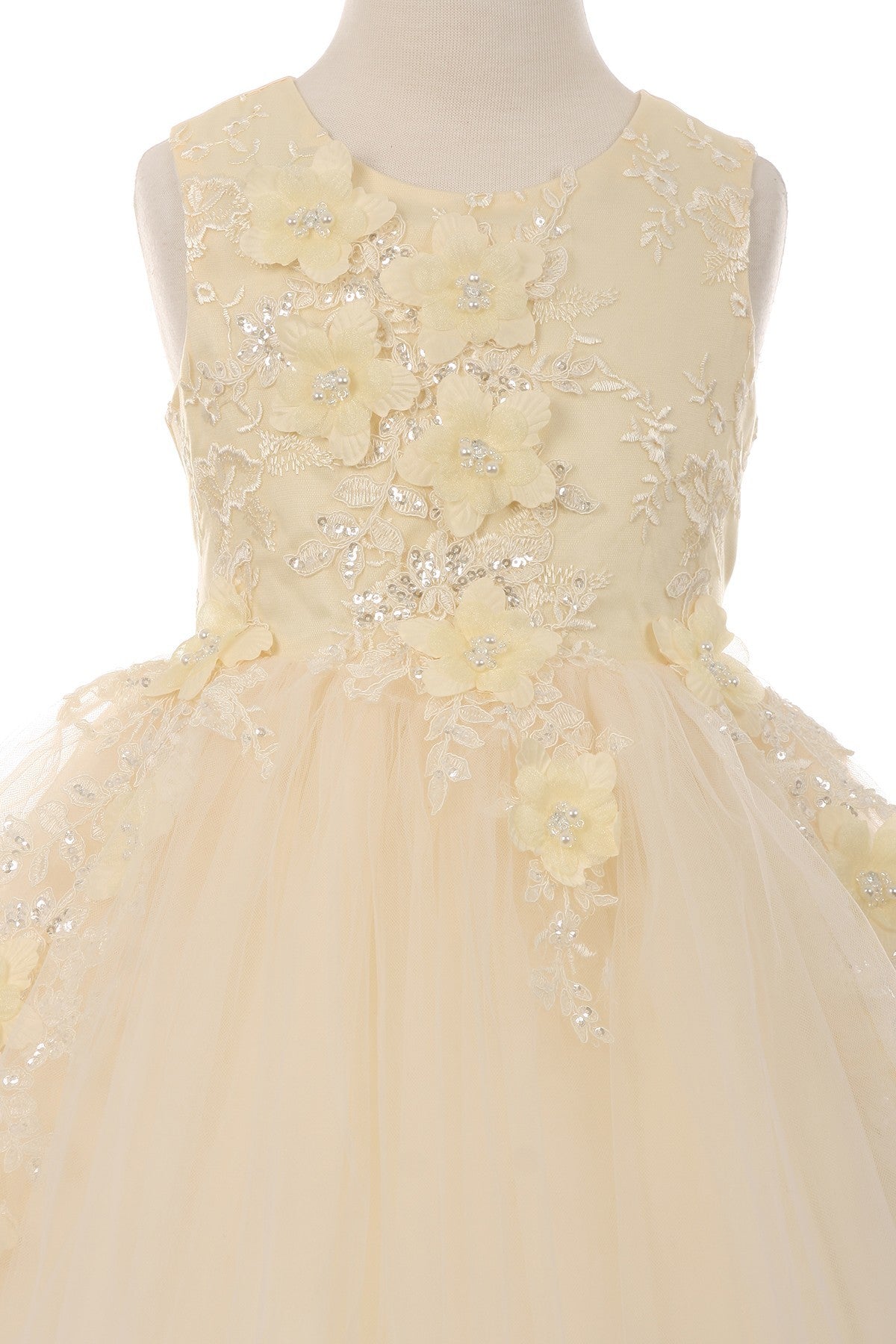 Floral Tulle Girl Party Dress by Cinderella Couture USA AS9040