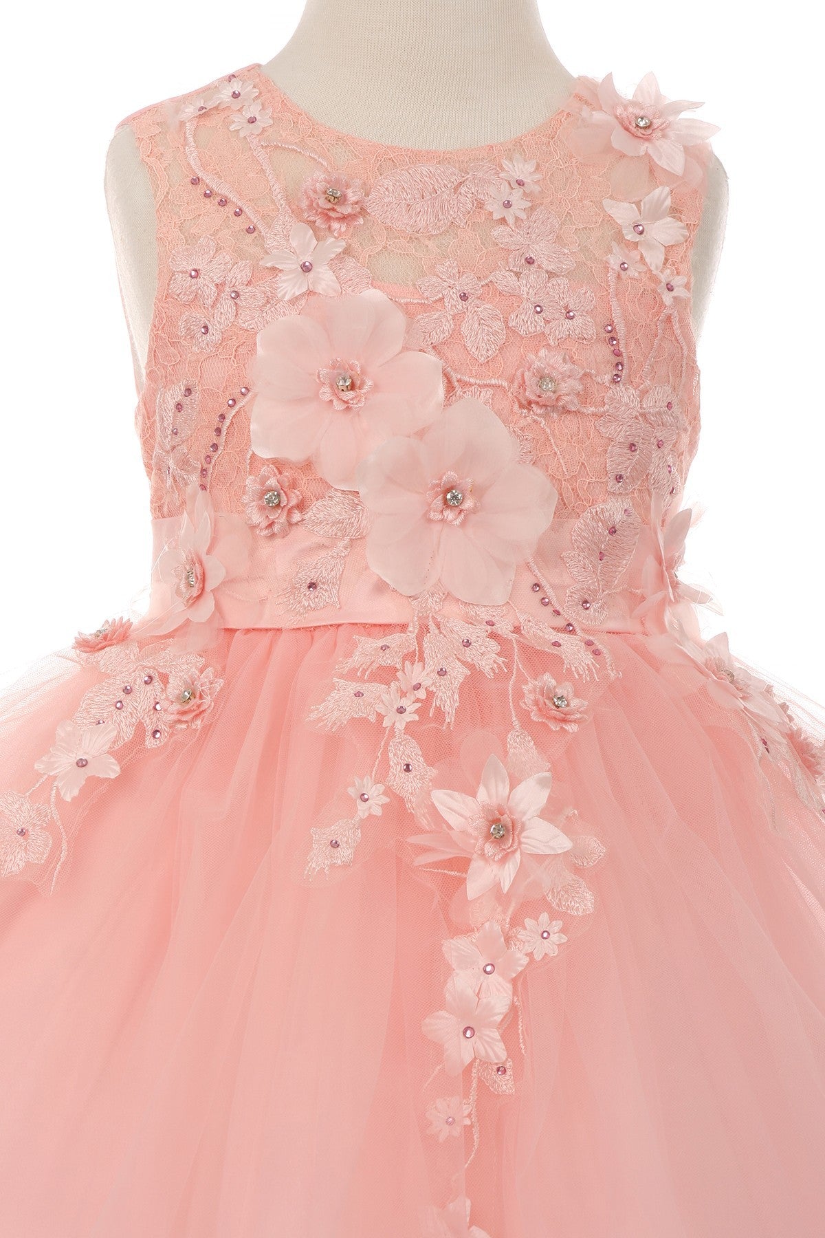 Floral Tulle Girl Party Dress by Cinderella Couture USA 9038