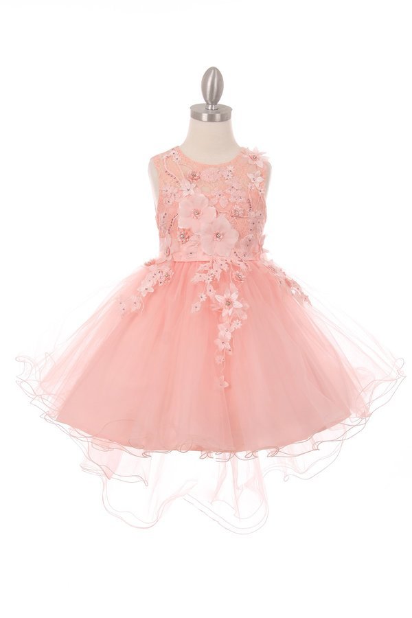 Floral Tulle Girl Party Dress by Cinderella Couture USA 9038