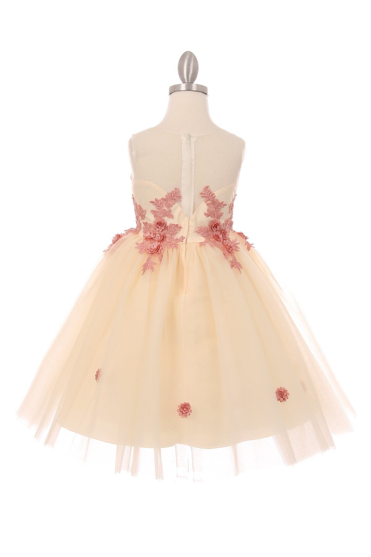 Floral Tulle Girl Party Dress by Cinderella Couture USA AS9035