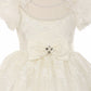 Puff Sleeve Lace Satin Girl Flower Girl Dress by Cinderella Couture USA AS2904