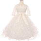 3/4 Sleeve Rhinestone Beaded Flower Girl Dress by Cinderella Couture USA AS2908