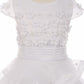 Cap Sleeve Satin Floral Organza Flower Girl Dress by Cinderella Couture USA AS2903