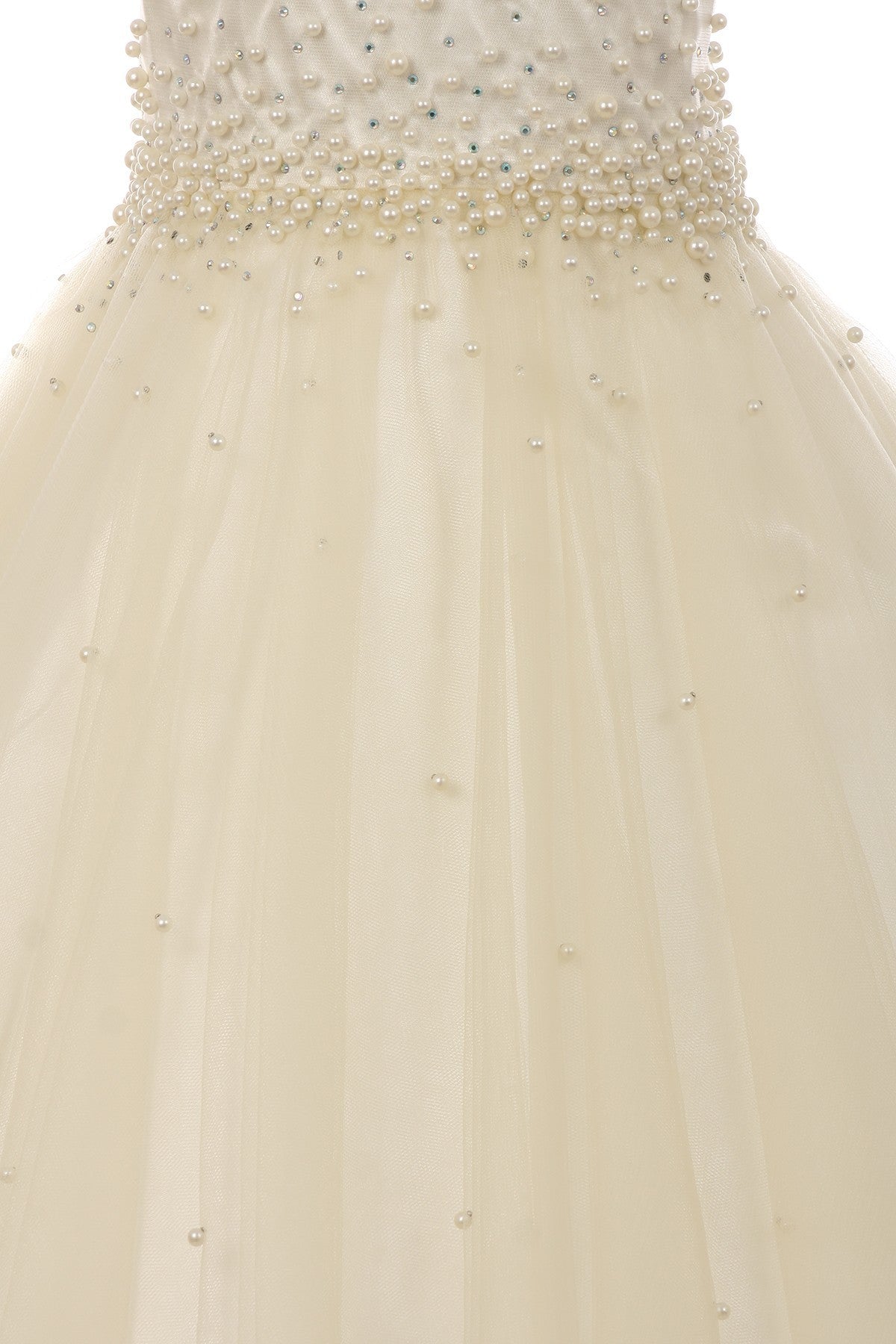 Pearl Bodice Satin Tulle Party Dress by Cinderella Couture USA AS5053