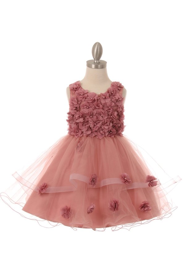 Floral Tulle Girl Party Dress by Cinderella Couture USA AS9084