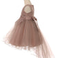 Pearls Rhinestones Tulle Girl Party Dress by Cinderella Couture USA AS9086