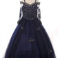 Long Sleeve Tulle Satin Girl Mini Quince by Cinderella Couture USA AS8002