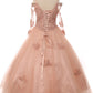 Long Sleeve Tulle Satin Girl Mini Quince by Cinderella Couture USA AS8002