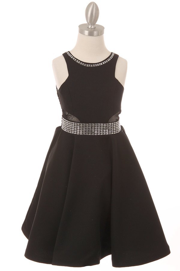 Stretch Fitted Satin Girl Party Dress by Cinderella Couture USA AS5071