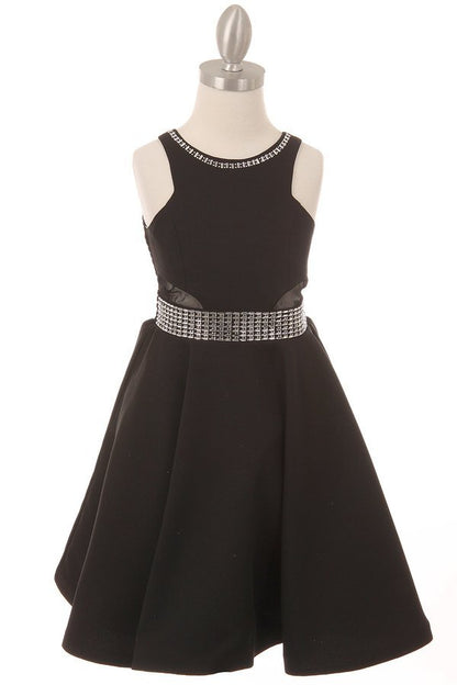 Stretch Fitted Satin Girl Party Dress by Cinderella Couture USA AS5071