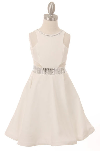Stretch Fitted Satin Girl Party Dress by Cinderella Couture USA AS5071