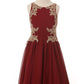 Chiffon Rhinestone Satin Party Dress by Cinderella Couture USA AS5069
