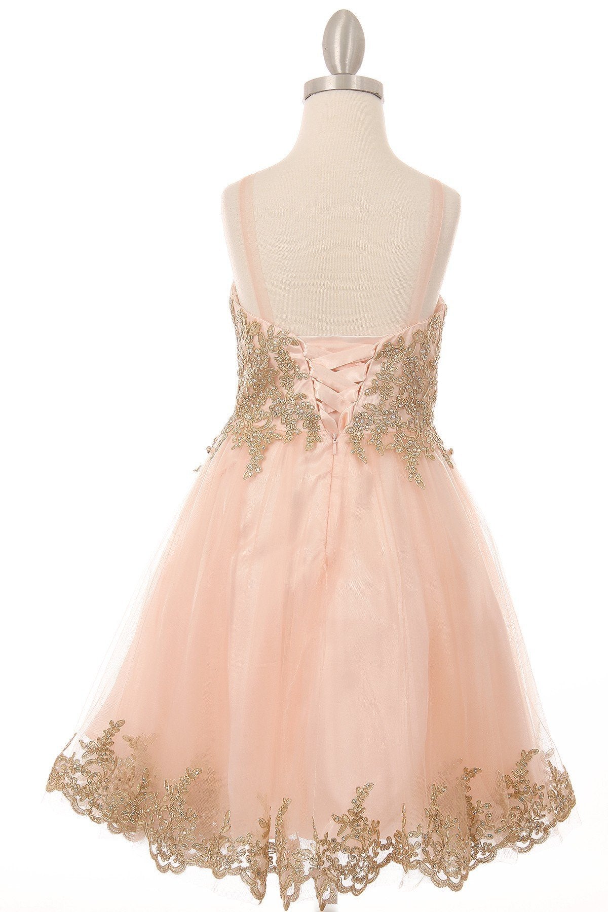 Crystal Organza Embroidered Pearl Tulle Girl Party Dress by Cinderella Couture USA AS8503