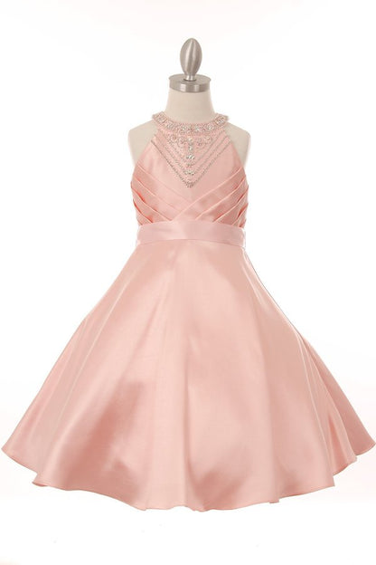 Halter Rhinestone Girl Party Dress by Cinderella Couture USA 5073