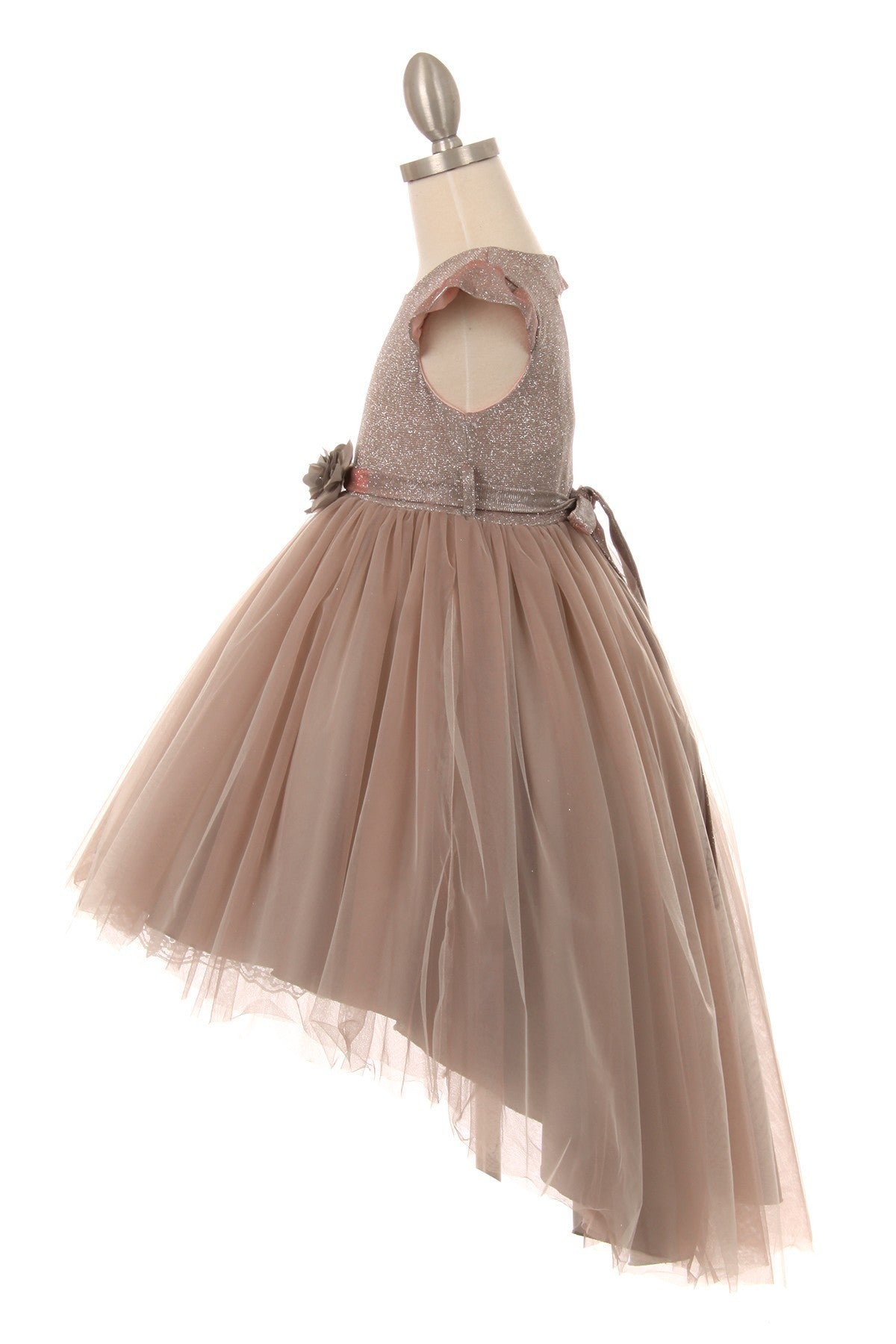 Cap sleeve Glitter Top, High Low Tulle Girl Party Dress by Cinderella Couture USA AS5072