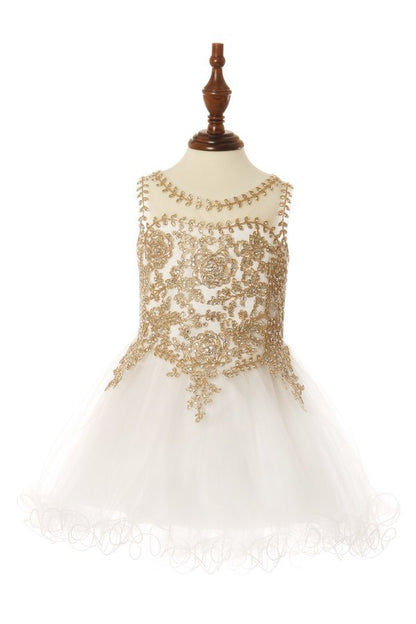 Lace Rhinestone Tulle Girl Baby Dress by Cinderella Couture USA 5017B