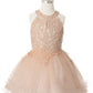 Halter Rhinestone Lace Girl Party Dress by Cinderella Couture USA AS5100
