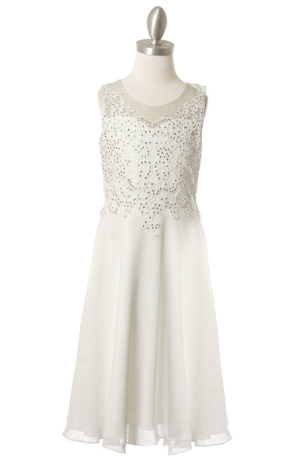 Rhinestones Chiffon Party Dress by Cinderella Couture USA 5089