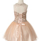 Halter Rhinestone Tulle Girl Party Dress by Cinderella Couture USA 5090