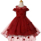 Off the Shoulder Floral Sequin Pearl Beads Girl Tulle Party Dress by Cinderella Couture USA 9119