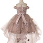 Off the Shoulder Floral Sequin Pearl Beads Girl Tulle Party Dress by Cinderella Couture USA 9119