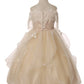 Lace Satin Tulle Flower Girl Dress by Cinderella Couture USA AS5091