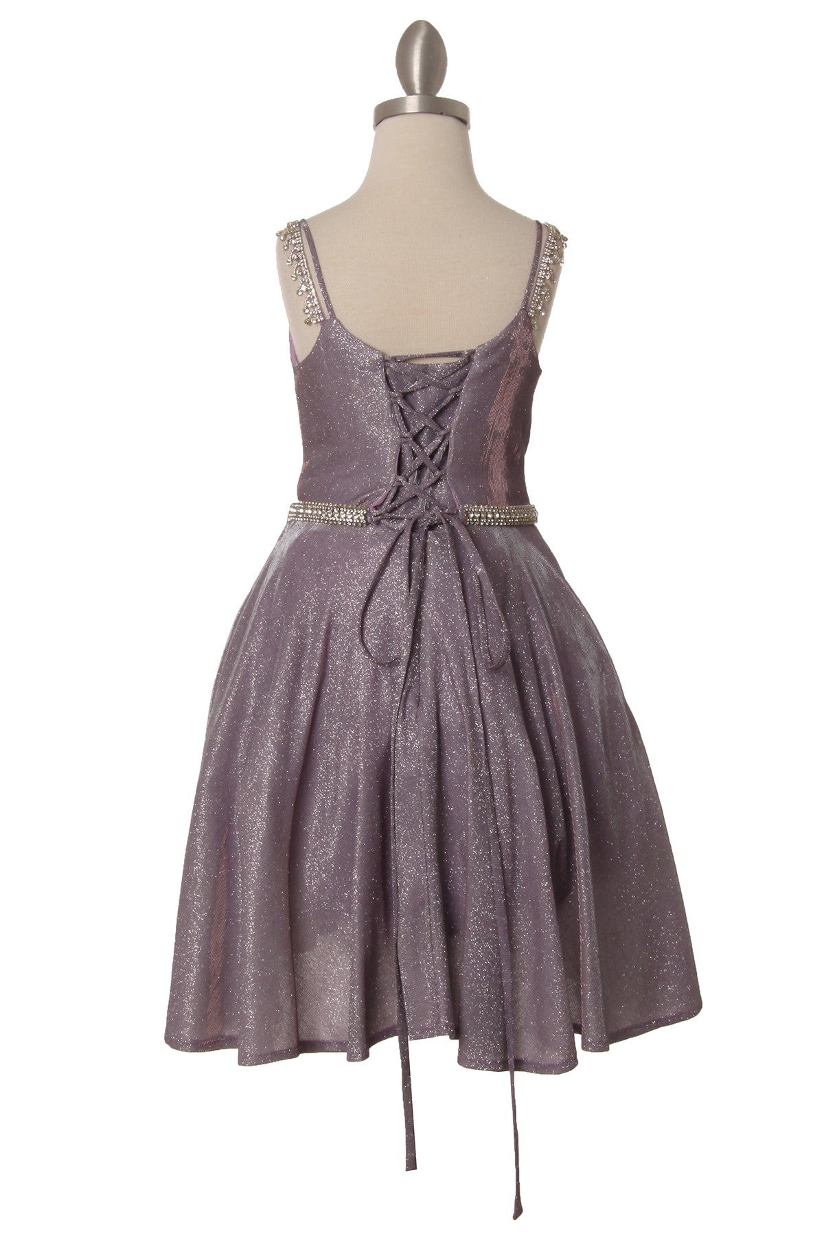 Rhinestone Glitter Metallic Girl Party Dress by Cinderella Couture USA 8014