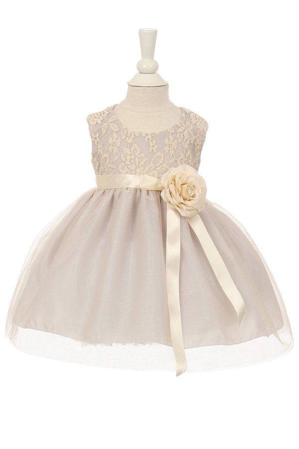 Lace Poly Lining Girl Baby Dress by Cinderella Couture USA AS1142B