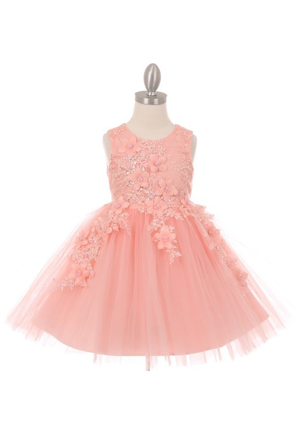 Floral Tulle Girl Party Dress by Cinderella Couture USA AS9040
