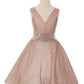 Studed Waist Lurex Girl Party Dress by Cinderella Couture USA AS5070