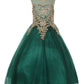 Floral Lace Rhinestone Tulle Girl Mini Quince by Cinderella Couture USA AS5041