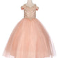 Off the Shoulder Rhinestone Lace Tulle Mini Quince by Cinderella Couture USA AS8028