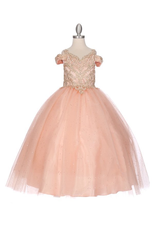 Off the Shoulder Rhinestone Lace Tulle Mini Quince by Cinderella Couture USA AS8028