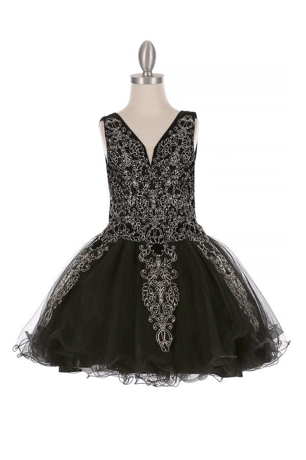 Sequin Tulle Girl Party Dress by Cinderella Couture USA AS5110